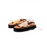 Zimmermann Leather Tie Sandals with Shell Detail