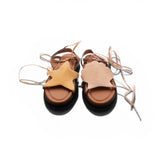 Zimmermann Leather Tie Sandals with Shell Detail