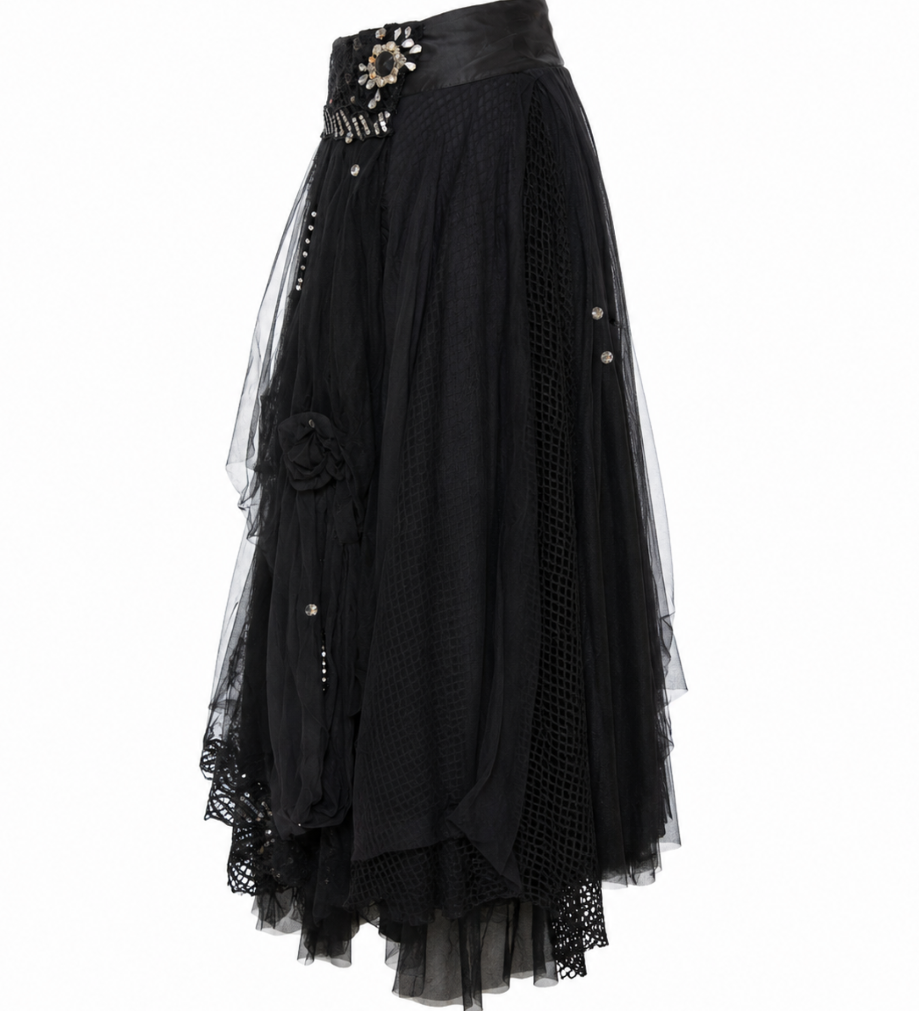 Annah Stretton Jewelled Tiered Tulle Maxi Skirt