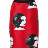 COOPER by Trelise Cooper Vintage Portrait Print Pencil Skirt