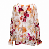 Aje Sheer Floral Button Blouse