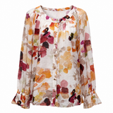 Aje Sheer Floral Button Blouse