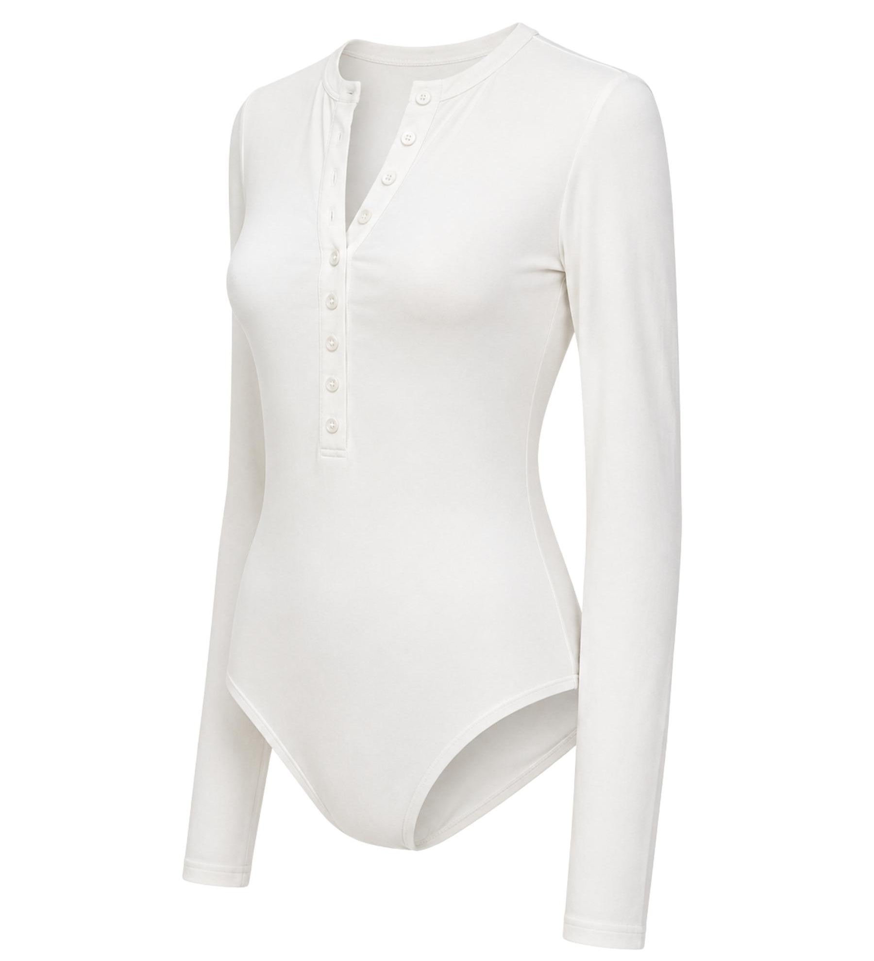 Bayse Long Sleeve Henley Bodysuit