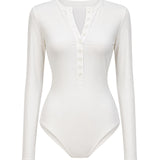 Bayse Long Sleeve Henley Bodysuit