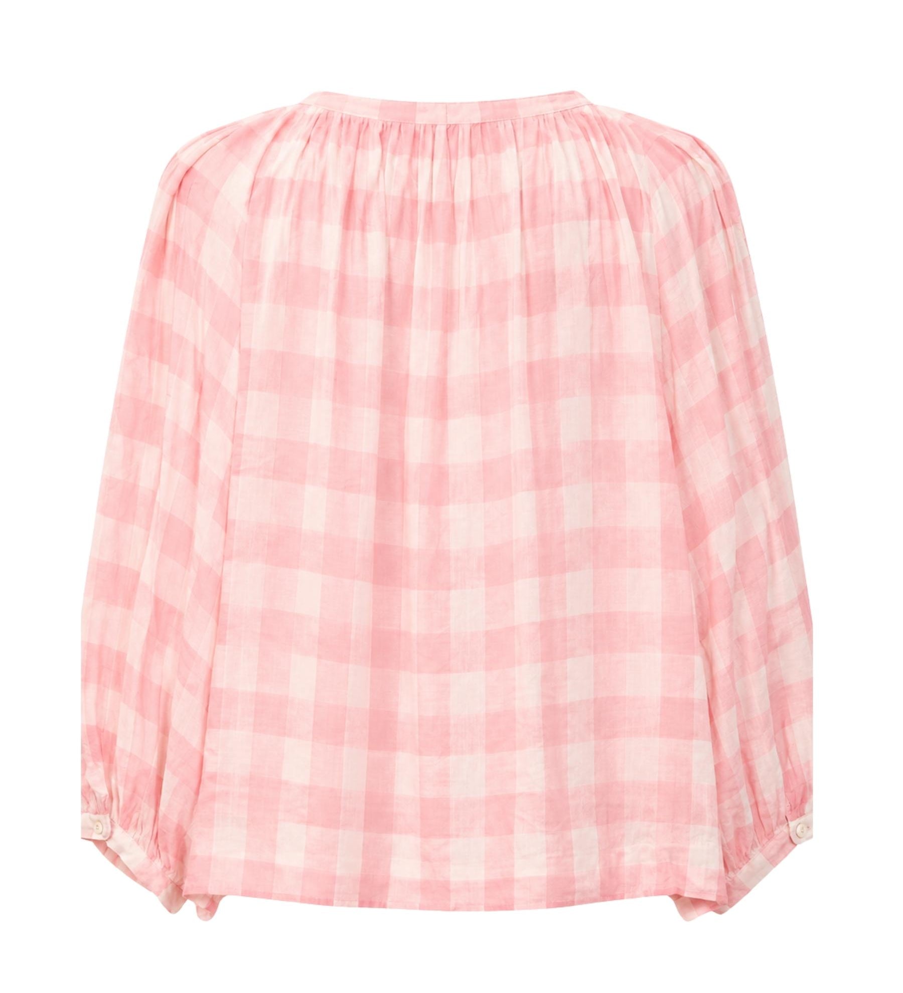 Dôen Jane Pink & White Gingham Blouse