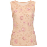 Escada Embellished Floral Sleeveless Top