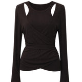 Ganni Cut-Out Wrap Top