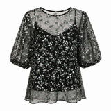 Kate Sylvester Sheer Floral Overlay Top