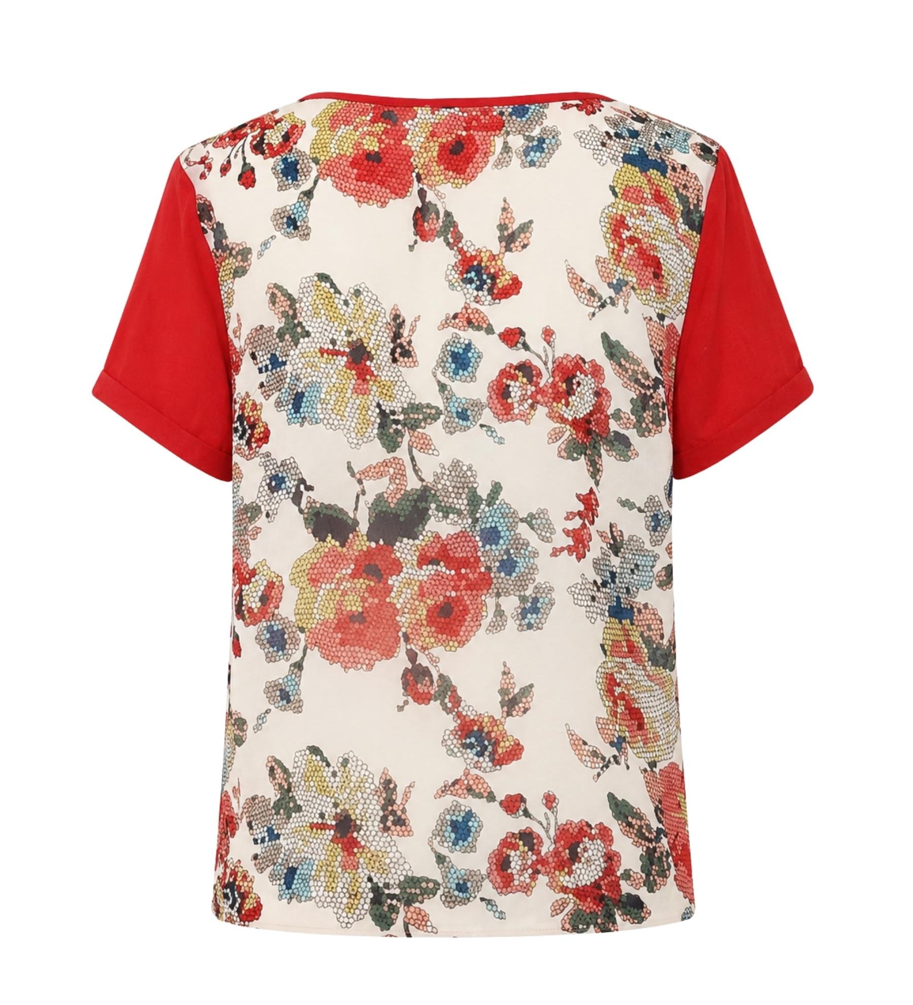 Kate Sylvester Mixed-Media Floral Graphic Top