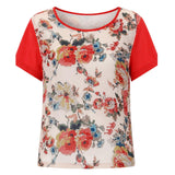 Kate Sylvester Mixed-Media Floral Graphic Top