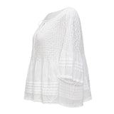 Karen Walker Smocked Cotton Blouse