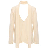 Miss Crabb Draped Top with Detachable Scarf