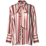 Maggie Marilyn "Believe In You" Striped Silk Ruffle Shirt