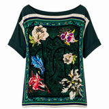 Roberto Cavalli Floral Print Square Neckline Top