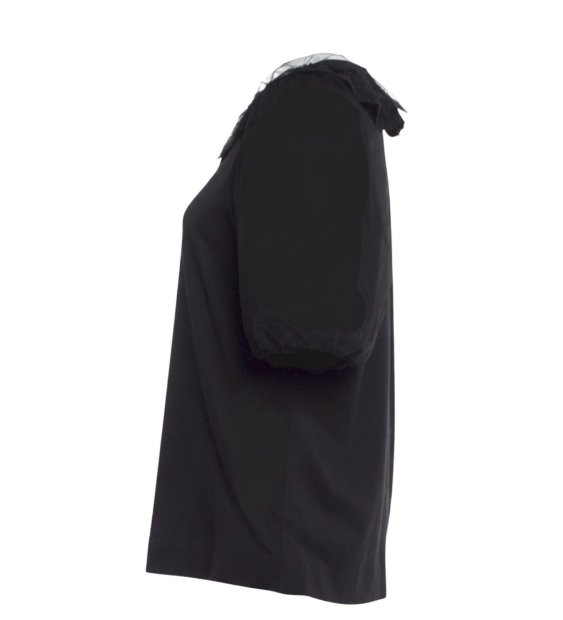 Simone Rocha Ruffle-Trim Sheer Sleeve Top