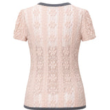 RED Valentino Floral Guipure Lace Short-Sleeve Top