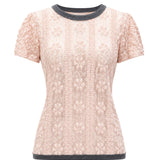 RED Valentino Floral Guipure Lace Short-Sleeve Top