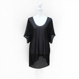 WORLD Brand Sheer Black Avant-Garde Open Back Dress