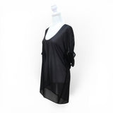WORLD Brand Sheer Black Avant-Garde Open Back Dress