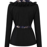 WORLD Floral & Lace Ruffle Wrap Top