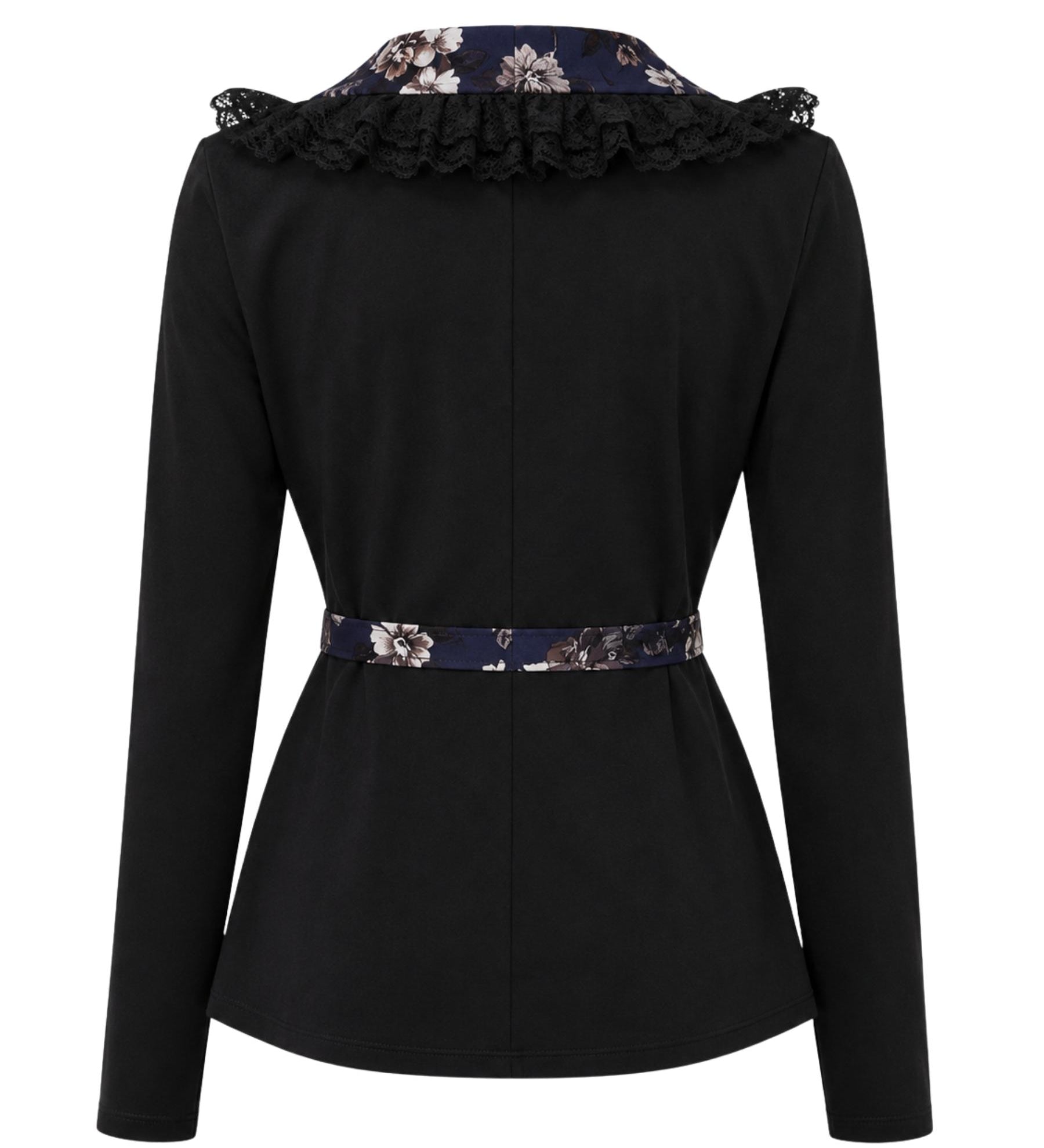 WORLD Floral & Lace Ruffle Wrap Top