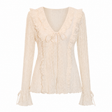 Zara Lace Ruffle Blouse