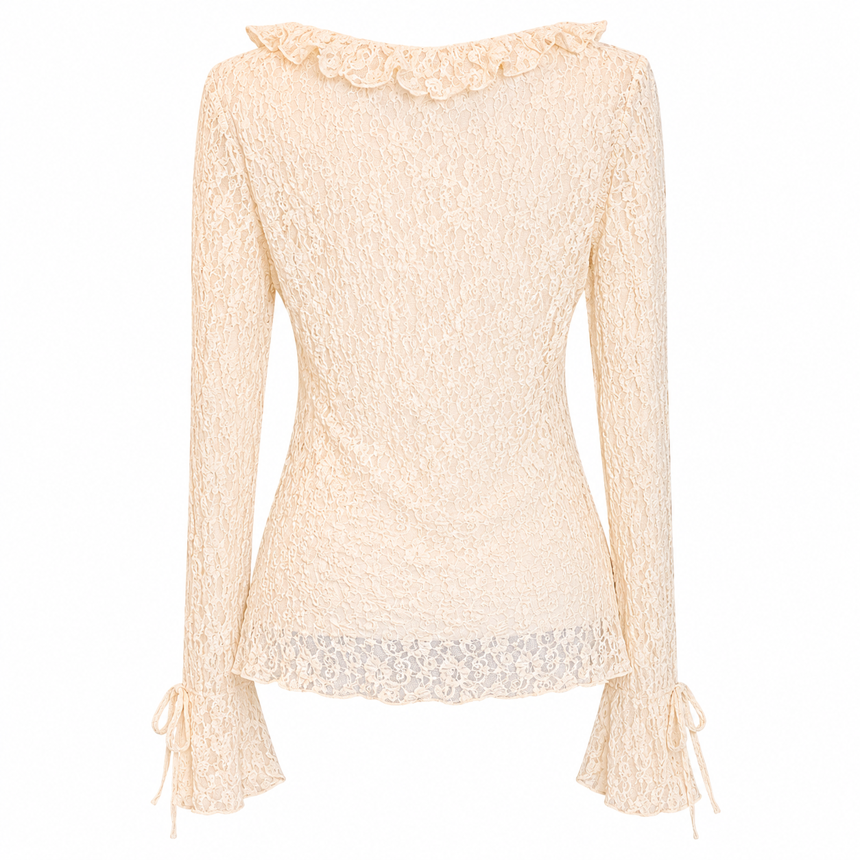 Zara Lace Ruffle Blouse