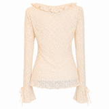 Zara Lace Ruffle Blouse