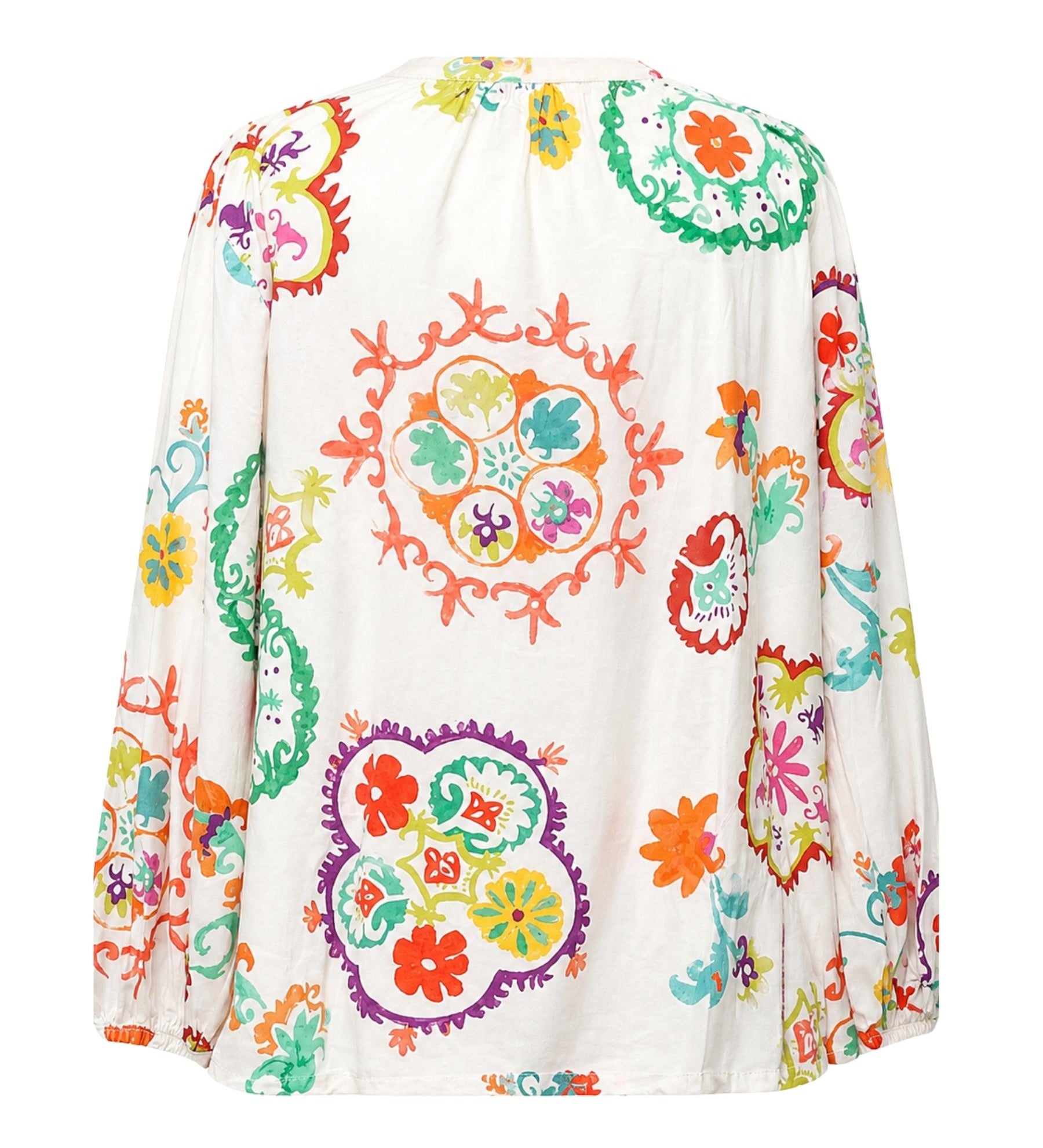 Zara Floral Embroidered Cotton Boho Blouse