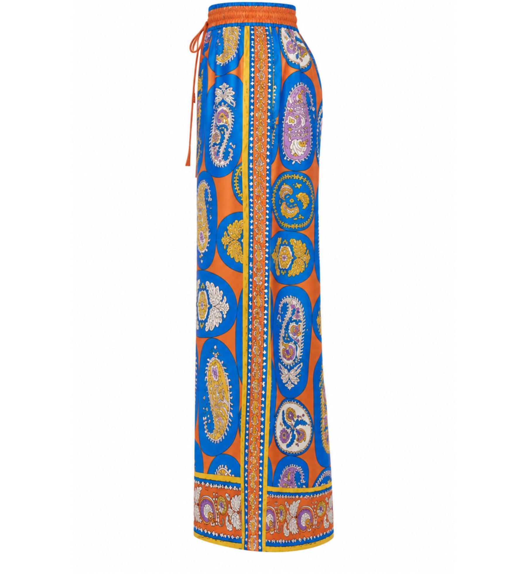 Alémais Luis Printed Silk Wide-Leg Pants