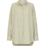 Karen Walker Oversized Stripe Shirt – Olive & White